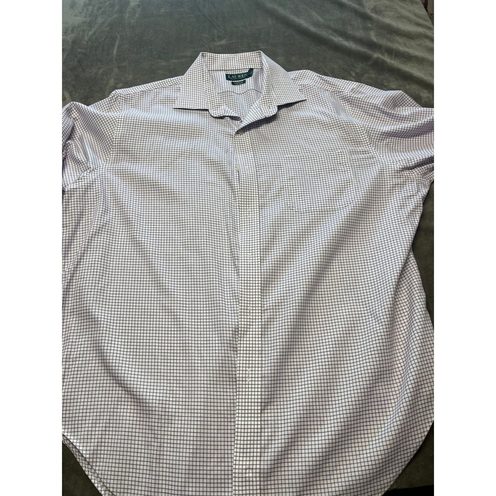 Lauren Ralph Lauren Mens Classic Fit Non Iron Grid‎ Dress Shirt 16 34/35